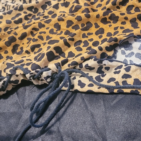 Vintage Leopard 1980s One-Piece Swimsuit, Side Ties. Size Small Beach Fun - Picture 7 of 12